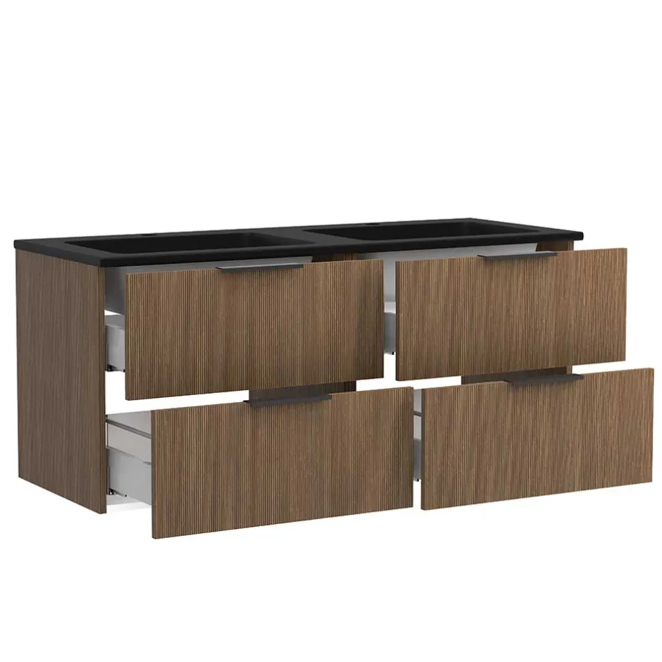 Wohnen Doppelwaschtisch mit schwarzem Becken - Ucaida