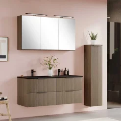 Wohnen Doppelwaschtisch mit schwarzem Becken - Ucaida