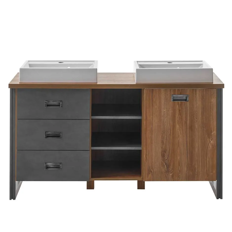 Doppelwaschtisch mit zwei Aufsatzwaschbecken - Forawas^Wohnen New