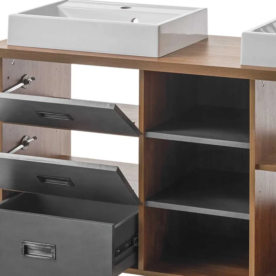 Doppelwaschtisch mit zwei Aufsatzwaschbecken - Forawas^Wohnen New