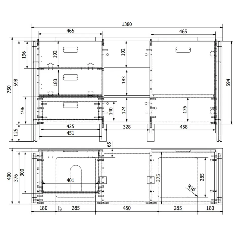 Doppelwaschtisch mit zwei Aufsatzwaschbecken - Forawas^Wohnen New