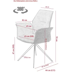 Drehbare Stühle mit Armlehnen - Vanencia (4er Set)^Wohnen Outlet
