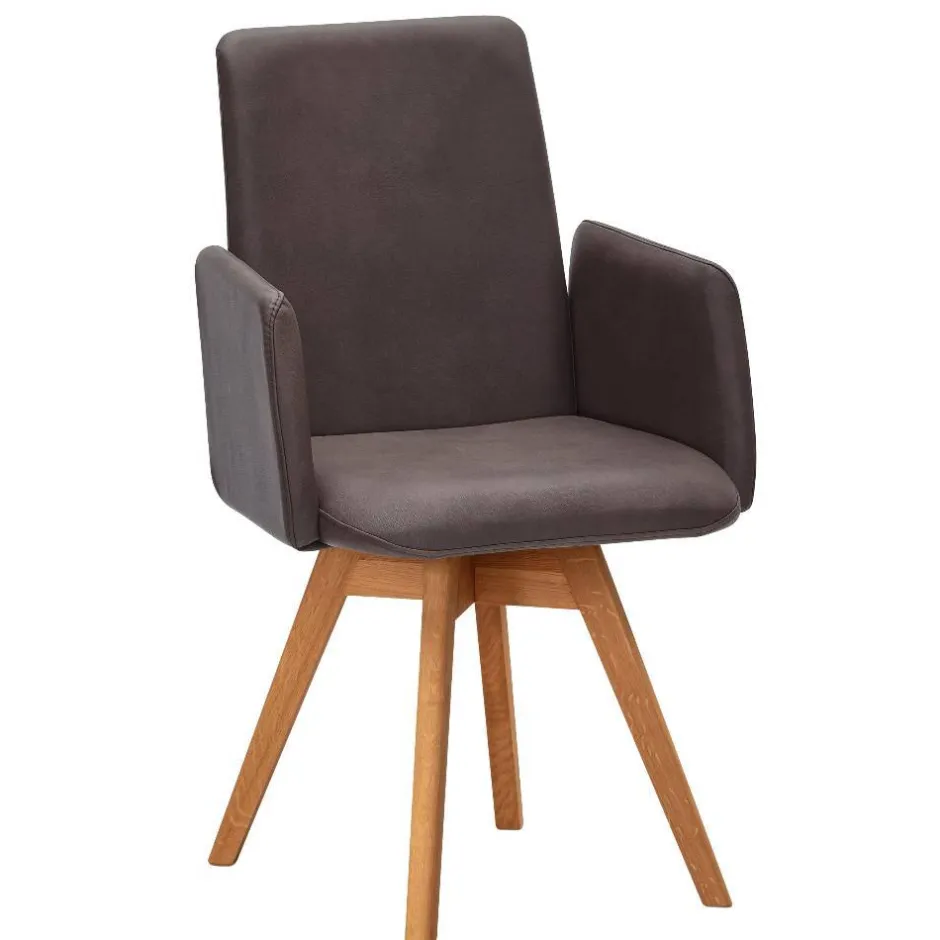 Wohnen Drehbarer Armlehnen-Stuhl in Dunkelbraun - Palma