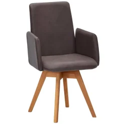 Wohnen Drehbarer Armlehnen-Stuhl in Dunkelbraun - Palma