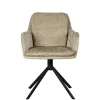 Wohnen Drehbarer Armlehnenstuhl in Beige Samt - Maylon