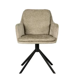 Wohnen Drehbarer Armlehnenstuhl in Beige Samt - Maylon