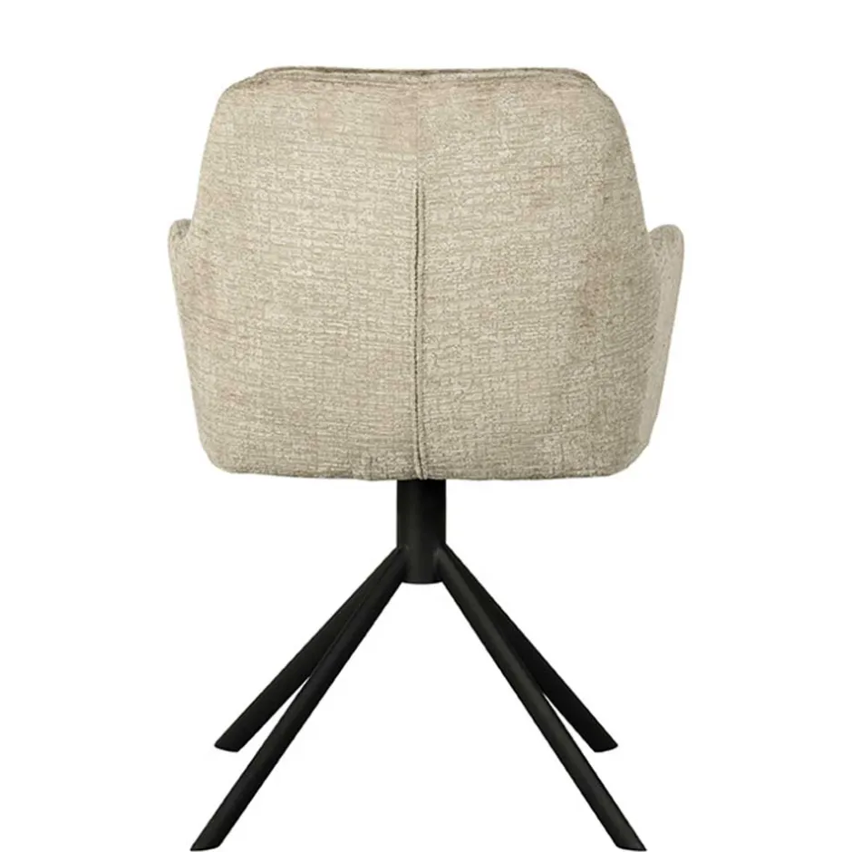 Wohnen Drehbarer Armlehnenstuhl in Beige Samt - Maylon
