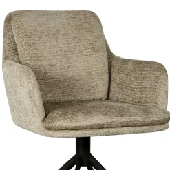 Wohnen Drehbarer Armlehnenstuhl in Beige Samt - Maylon