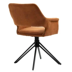Wohnen Drehbarer Armlehnenstuhl in Cognac Braun - Cabelia (2er Set)
