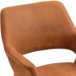 Wohnen Drehbarer Armlehnenstuhl in Cognac Braun - Cabelia (2er Set)