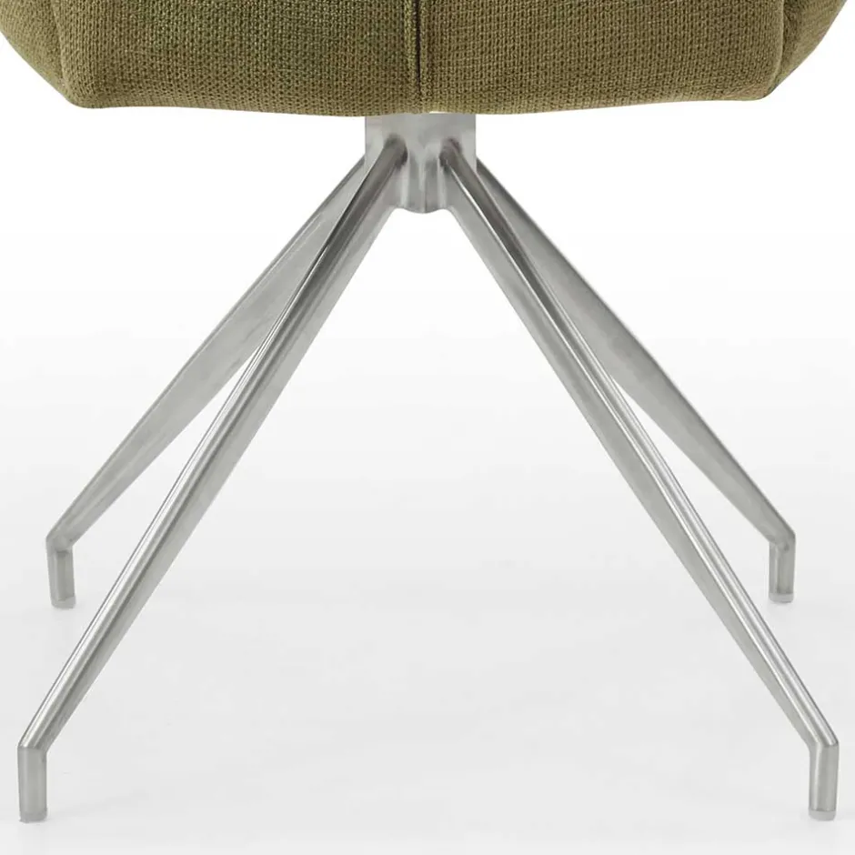 Drehbarer Armlehnenstuhl in Oliv Grün Strukturstoff - Senva^Wohnen