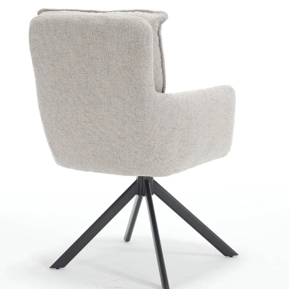 Drehbarer Armlehnenstuhl in Grau - Bedina^Wohnen Outlet