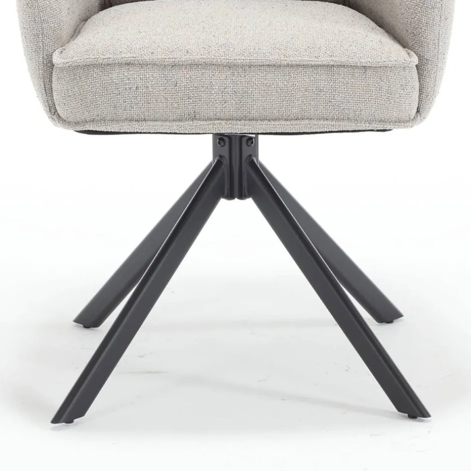 Drehbarer Armlehnenstuhl in Grau - Bedina^Wohnen Outlet