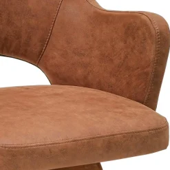 Wohnen Drehbarer Armlehnenstuhl in Cognac Braun - Finallo