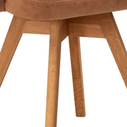 Wohnen Drehbarer Armlehnenstuhl in Cognac Braun - Finallo