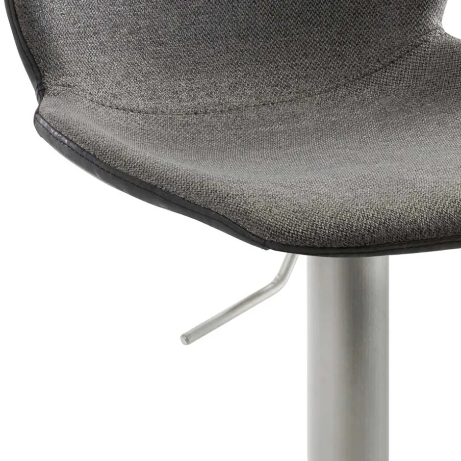 Drehbarer Barstuhl in Anthrazit & Edelstahl - Anturina^Wohnen New