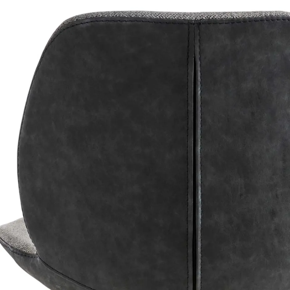 Drehbarer Barstuhl in Anthrazit & Edelstahl - Anturina^Wohnen New