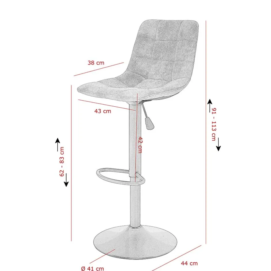 Drehbarer Barstuhl in Anthrazit - Janyna (2er Set)^Wohnen Clearance