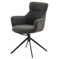 Wohnen Drehbarer Esszimmersessel in Anthrazit - Adhipa (2er Set)