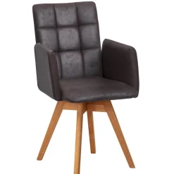 Wohnen Drehbarer Esszimmerstuhl mit Armlehnen - Corabia