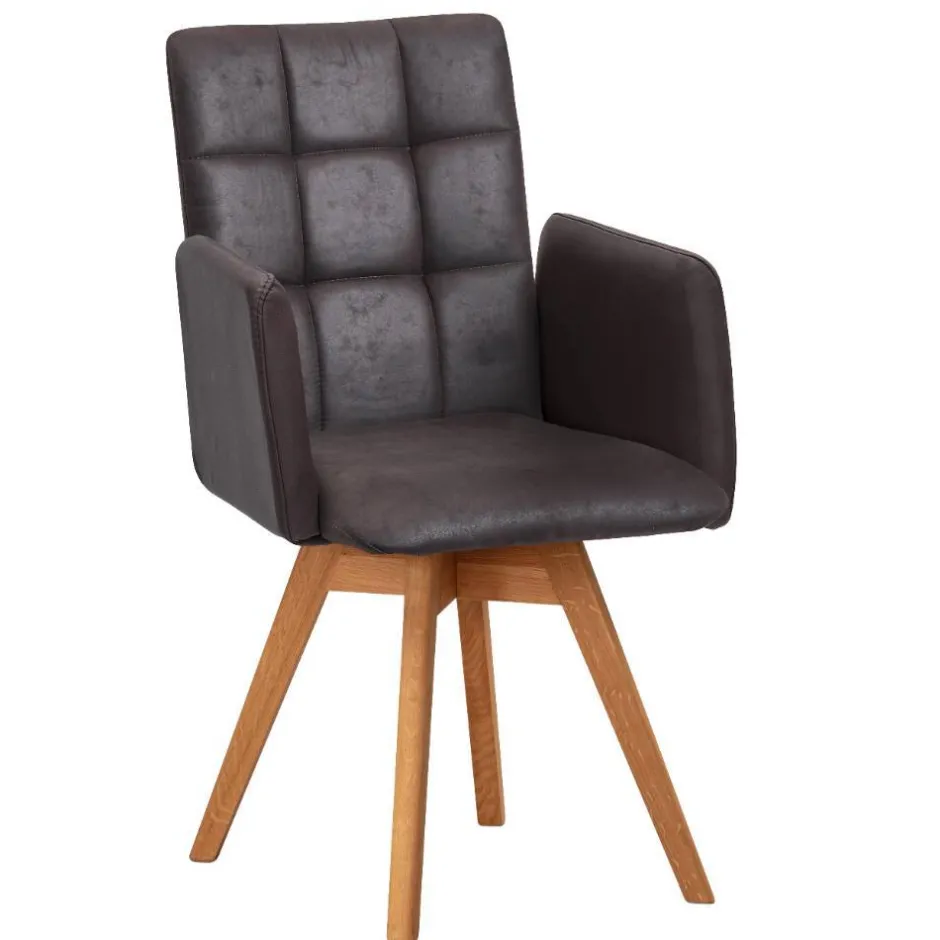 Wohnen Drehbarer Esszimmerstuhl mit Armlehnen - Corabia