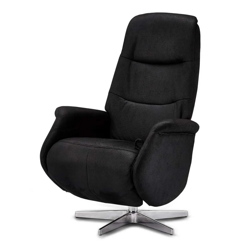 Wohnen Drehbarer Fernsehsessel in Schwarz Microfaser - Jonata