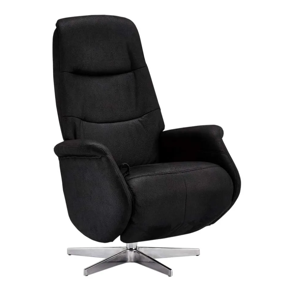 Wohnen Drehbarer Fernsehsessel in Schwarz Microfaser - Jonata