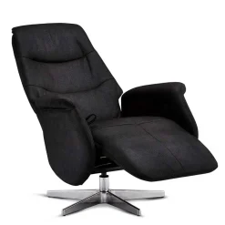 Wohnen Drehbarer Fernsehsessel in Schwarz Microfaser - Jonata