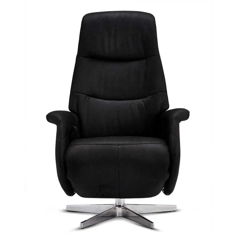 Wohnen Drehbarer Fernsehsessel in Schwarz Microfaser - Jonata