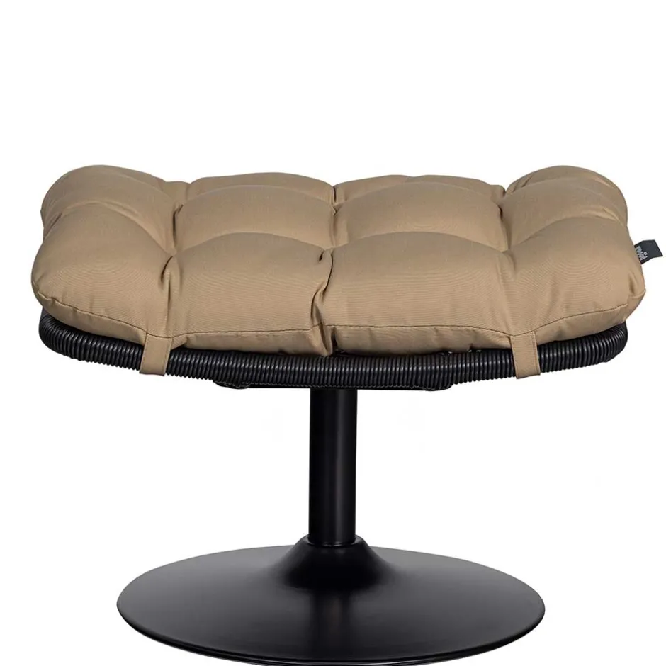 Wohnen Drehbarer Hocker mit Tellerfuß in Schwarz - Zavamanco