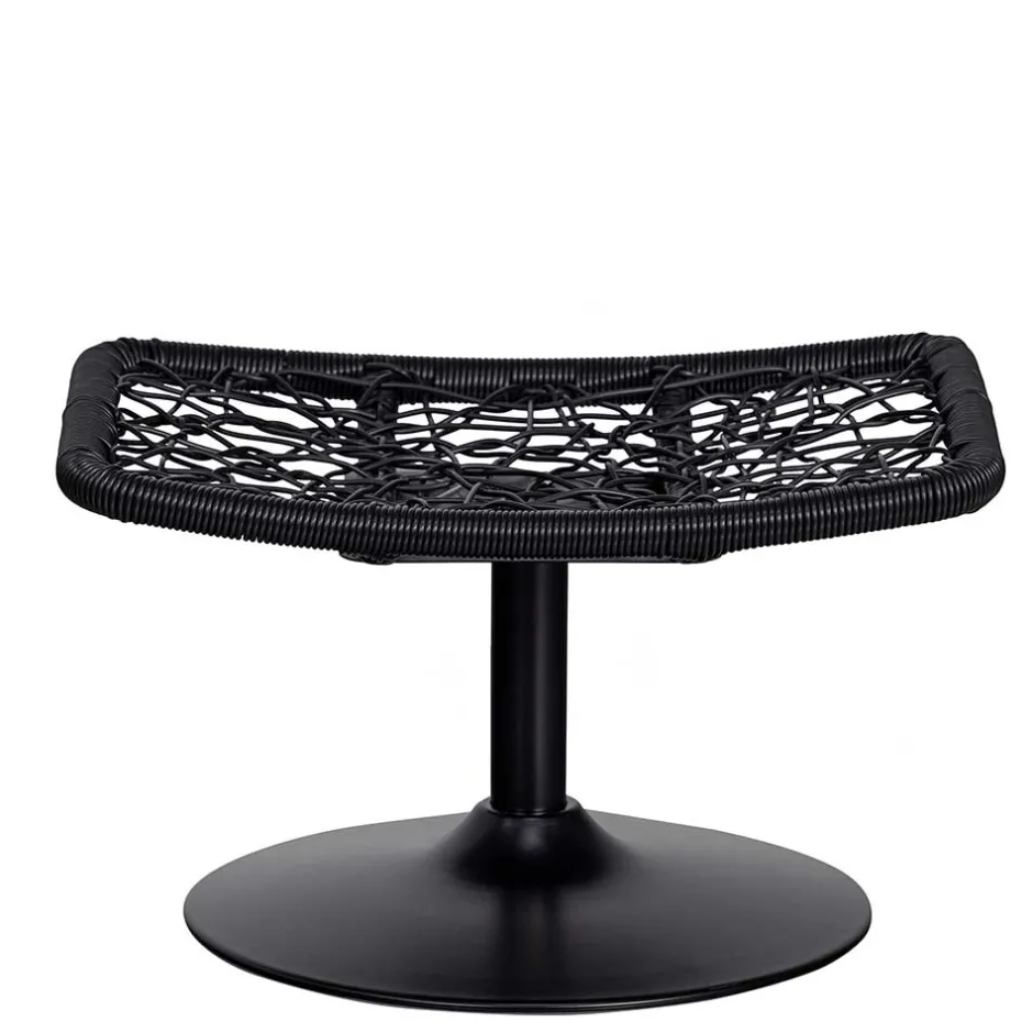 Wohnen Drehbarer Hocker mit Tellerfuß in Schwarz - Zavamanco