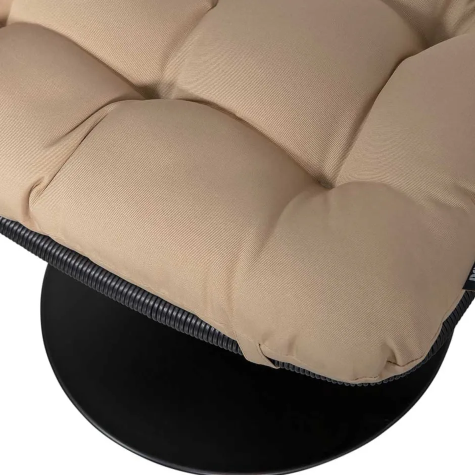 Wohnen Drehbarer Hocker mit Tellerfuß in Schwarz - Zavamanco