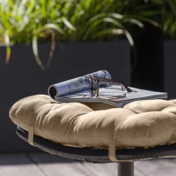 Wohnen Drehbarer Hocker mit Tellerfuß in Schwarz - Zavamanco