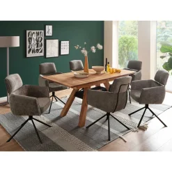 Wohnen Drehbarer Küchenstuhl mit Armlehnen - Ishi (2er Set)