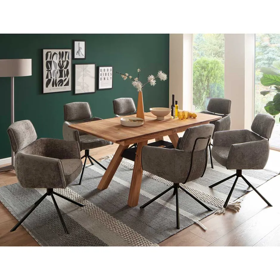 Wohnen Drehbarer Küchenstuhl mit Armlehnen - Ishi (2er Set)