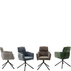 Wohnen Drehbarer Küchenstuhl mit Armlehnen - Ishi (2er Set)