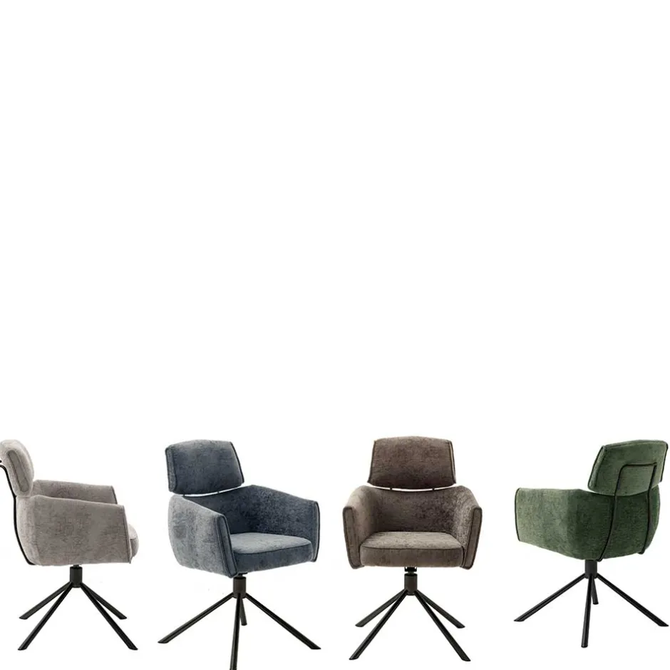 Wohnen Drehbarer Küchenstuhl mit Armlehnen - Ishi (2er Set)