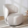 Drehbarer Lesesessel in Cremeweiß Boucle - Cleas^Wohnen Best