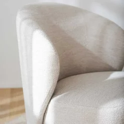 Drehbarer Lesesessel in Cremeweiß Boucle - Cleas^Wohnen Best