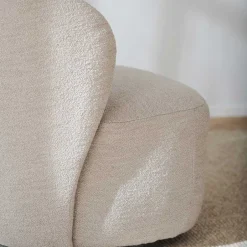 Drehbarer Lesesessel in Cremeweiß Boucle - Cleas^Wohnen Best