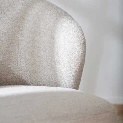 Drehbarer Lesesessel in Cremeweiß Boucle - Cleas^Wohnen Best