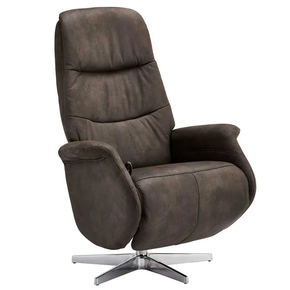 Wohnen Drehbarer Microfaser Relaxsessel in Braun - Cariba