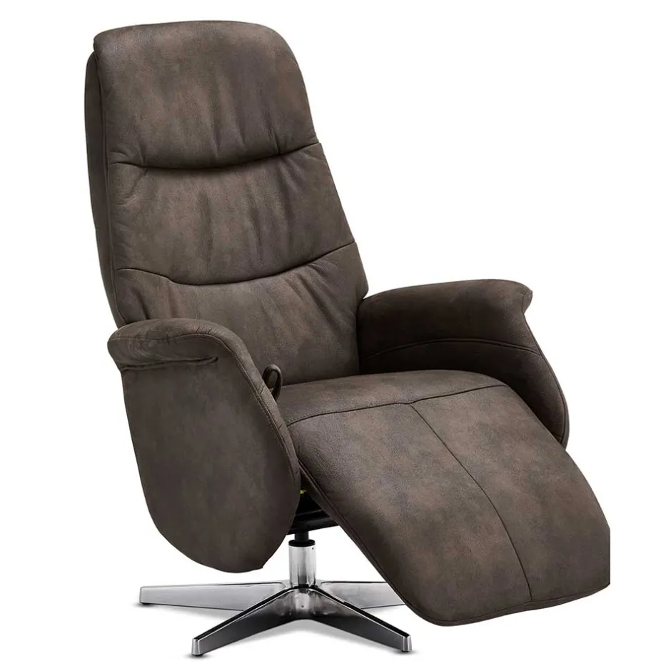 Wohnen Drehbarer Microfaser Relaxsessel in Braun - Cariba