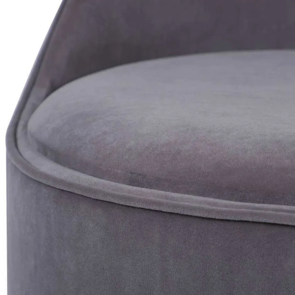 Drehbarer Polsterhocker in Grau und Gold - Riety^Wohnen Clearance