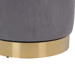 Drehbarer Polsterhocker in Grau und Gold - Riety^Wohnen Clearance