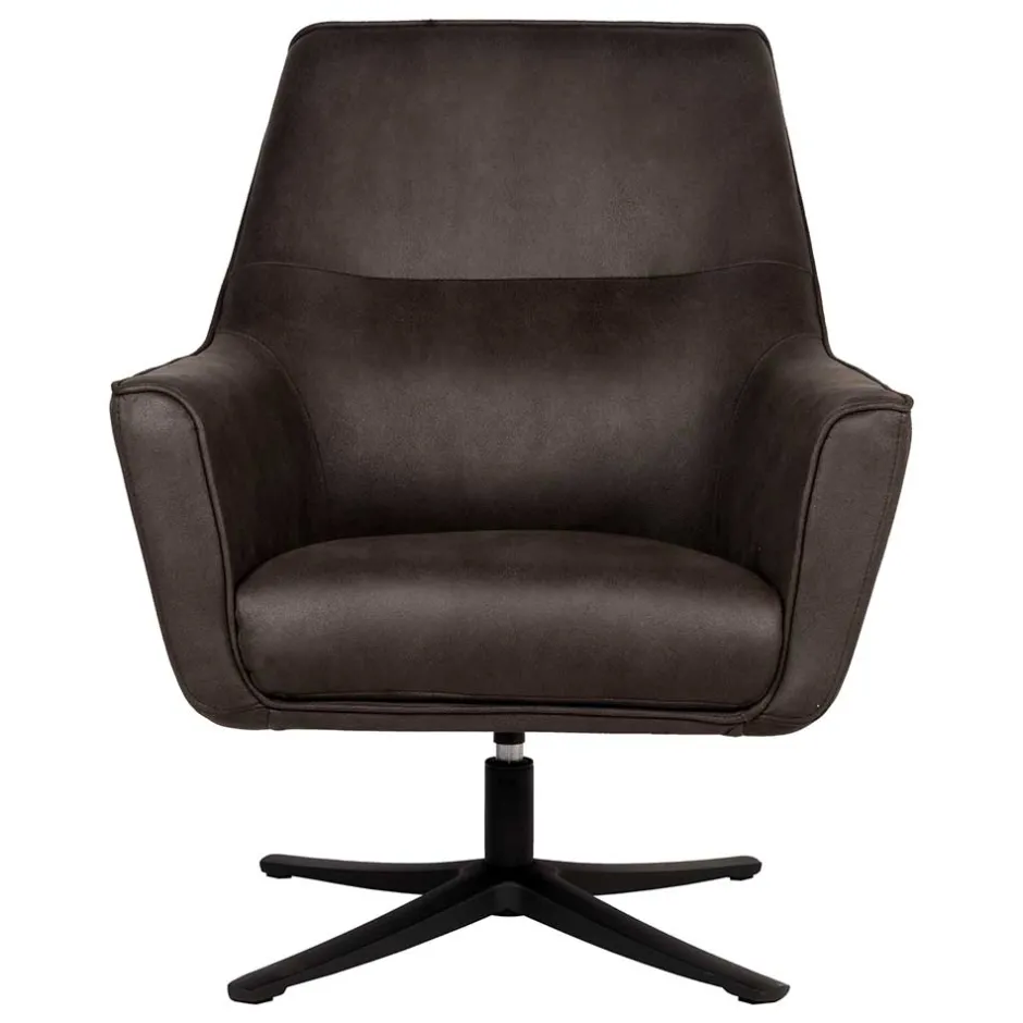 Wohnen Drehbarer Polstersessel aus Microfaser in Anthrazit - Estebal