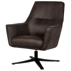 Wohnen Drehbarer Polstersessel aus Microfaser in Anthrazit - Estebal