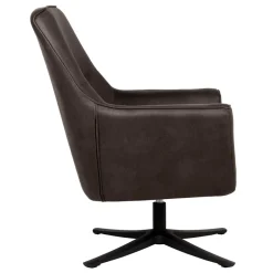 Wohnen Drehbarer Polstersessel aus Microfaser in Anthrazit - Estebal