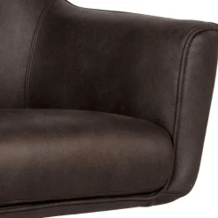 Wohnen Drehbarer Polstersessel aus Microfaser in Anthrazit - Estebal