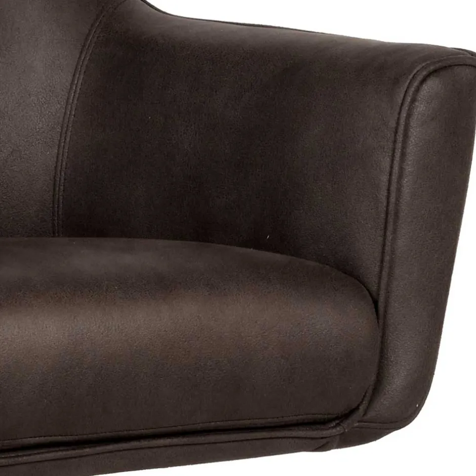 Wohnen Drehbarer Polstersessel aus Microfaser in Anthrazit - Estebal